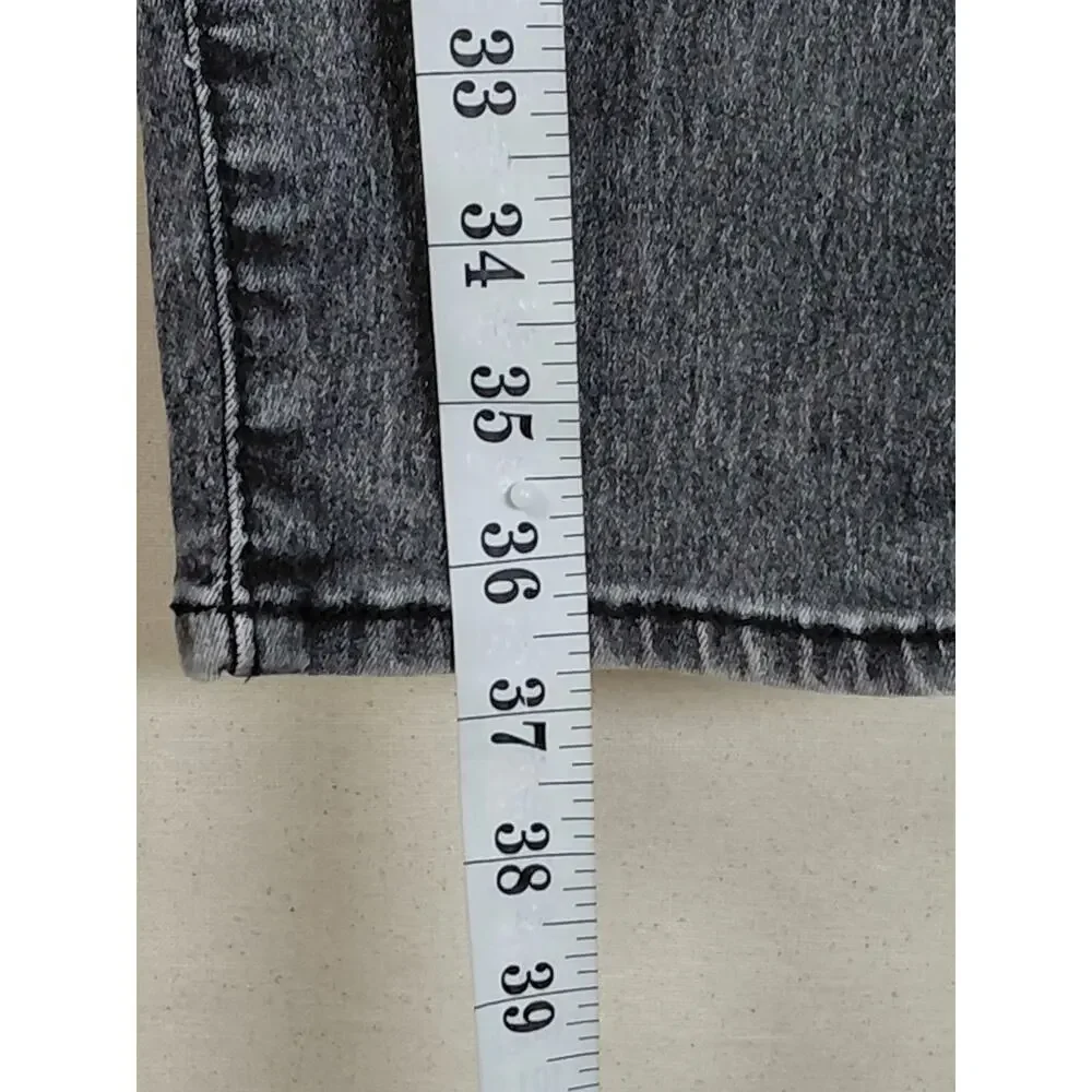 Levi's Mid-Rise Slim Cuffed Cotton Blend Gray Stretch Jeans Women Size 6